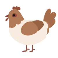 A cream and brown chicken with a head pattern
