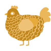 A ochre and honey chicken with a lace pattern