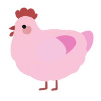 A rose and pink chicken with a double-lace pattern