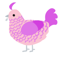 A rose and orchid chicken with a lace pattern