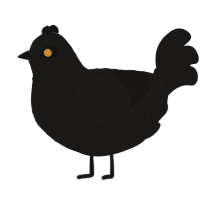 A sable chicken with a lace pattern