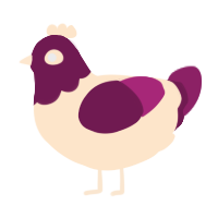 A tumblr and spring chicken with a head pattern
