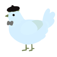 A apple chicken with a head pattern