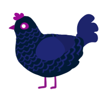 A tumblr and navy chicken with a lace pattern