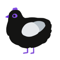 A black and mist chicken
