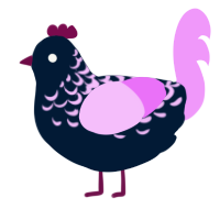 A tumblr and lavender chicken with a half-lace pattern