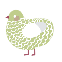 A lime and mist chicken with a lace pattern