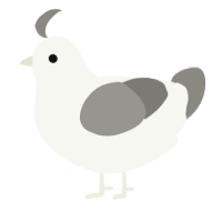 A white and ash chicken