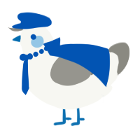 A white and ash chicken
