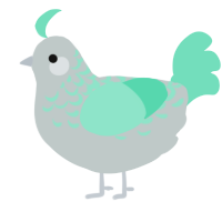 A silver and mint chicken with a half-lace pattern