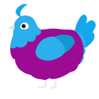 A plum and sky chicken with a head pattern