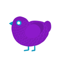 Extra Violet, a violet chicken with a lace pattern