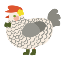 A cream and ash chicken with a lace pattern