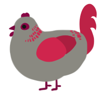 A ash and crimson chicken with a neck-band pattern
