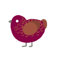 Red Wine Supernova, a maroon and red chicken with a half-lace pattern