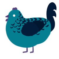 A sea and tumblr chicken with a half-lace pattern