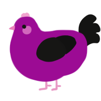 A plum and black chicken
