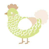 A lemon and cream chicken with a lace pattern