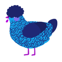 A sky and navy chicken with a double-lace pattern