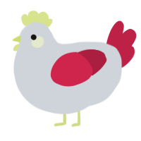 A mist and crimson chicken