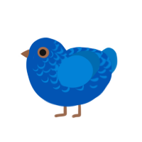 (unnamed), a ultramarine and sapphire chicken with a half-lace pattern