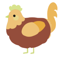 A russet and honey chicken with a head pattern