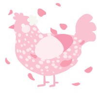 A rose chicken with a speckle pattern