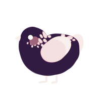 A apple and leaf chicken with a neck-speckle pattern