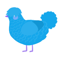 A sky chicken with a lace pattern