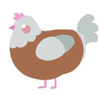 A brown and silver chicken with a head pattern