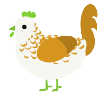 A white and ochre chicken with a half-lace pattern