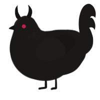 A sable chicken with a neck-speckle pattern