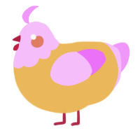 A honey and lavender chicken with a head pattern