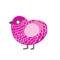 Closet, a fuchsia and pink chicken with a lace pattern