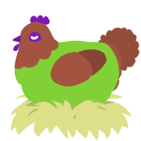 A grass and russet chicken with a head pattern