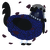 A navy and black chicken with a double-lace pattern