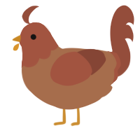 A brown and russet chicken with a head pattern