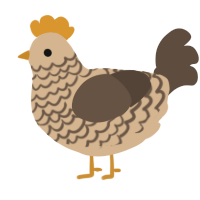 A beige and bark chicken with a lace pattern