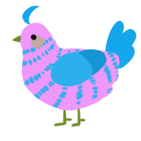 Care Flower, a lavender and sky chicken with a bar pattern