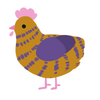A ochre and overcast chicken with a bar pattern