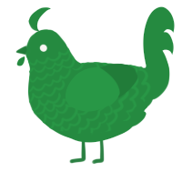 A viridian chicken with a lace pattern