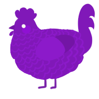 A violet chicken with a lace pattern