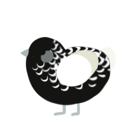 (unnamed), a black and white chicken with a half-lace pattern