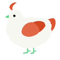 A white and vermilion chicken