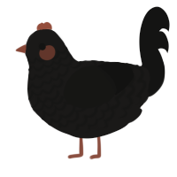 A sable and black chicken with a lace pattern