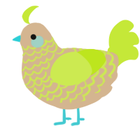 A beige and lime chicken with a lace pattern
