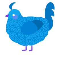 A sky and sapphire chicken with a double-lace pattern
