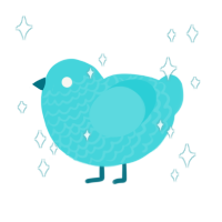 A aqua chicken with a lace pattern