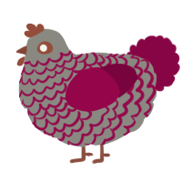 A ash and maroon chicken with a lace pattern