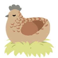A beige and brown chicken with a half-lace pattern